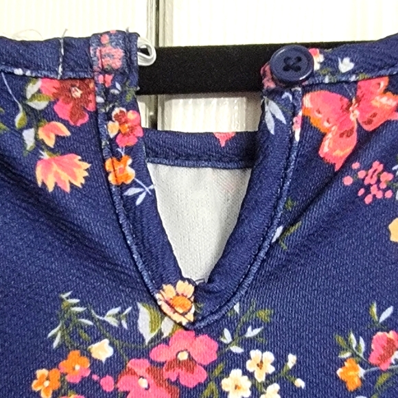 Forever Me Girls Floral Crepe Halter Neck Jumpsuit Size 10 Color: Navy Floral - Picture 7 of 7